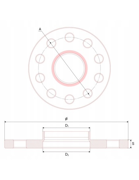Dystanse przelotowe 12mm 5x112 66.6 AUDI