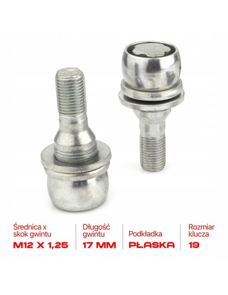 Śruby Zabezpieczające M12x1.25x36mm CITROEN PEUGEOT