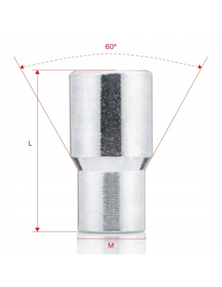 Nakrętka do felg kół wąskootworowych M12x1.25x38mm INFINITI NISSAN SUBARU