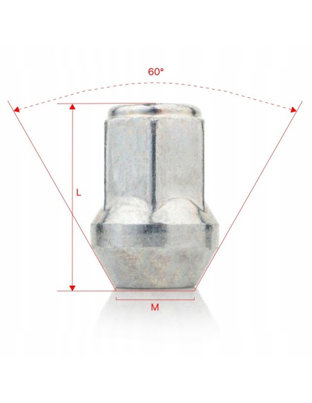 Nakrętki do felg nieoryginalnych M12x1.25x33mm CHEVROLET INFINITI OPEL