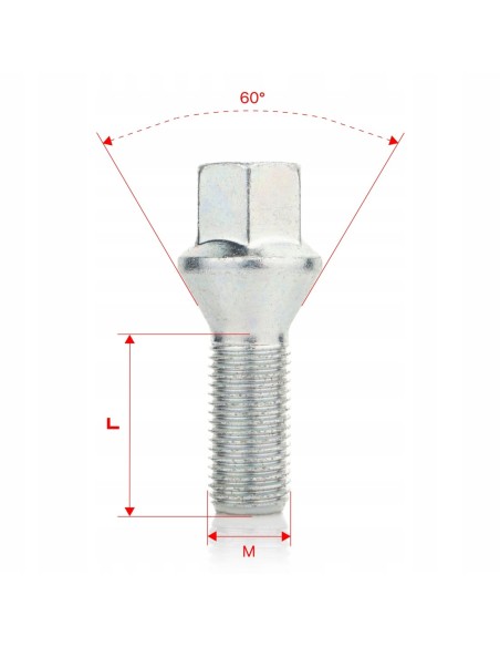 Śruba do felg M14x1.50x27mm ALFA ROMEO BMW CITROEN FIAT LANCIA PEUGEOT