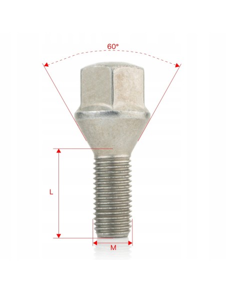 Śruby do kół felg M12x1.5x24mm DACIA NISSAN RENAULT DAEWOO