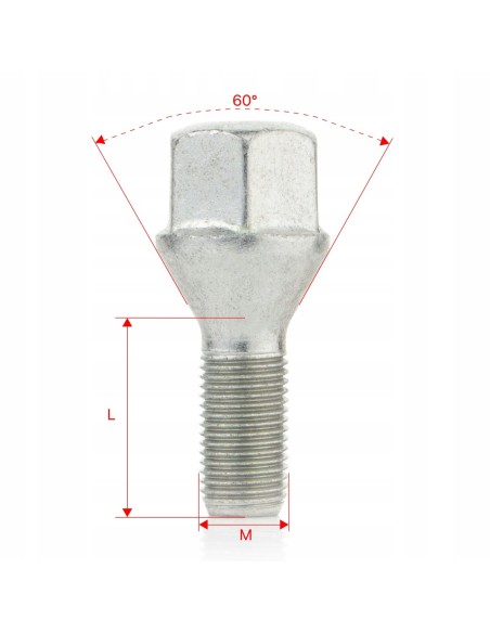 Śruby do kół felg M12x1.25x25mm ALFA ROMEO CITROEN LANCIA FIAT PEUGEOT