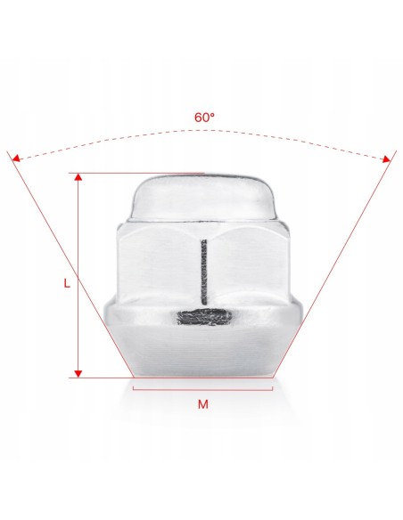 Nakrętki do felg stalowych M12x1.5x22mm BUICK CHEVROLET CADILLAC CHERY FORD
