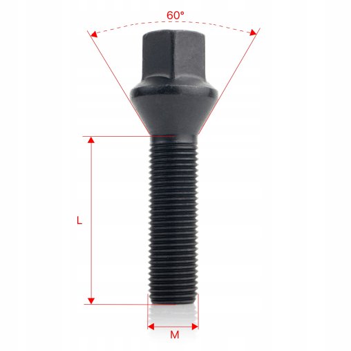 10 x DŁUGIE ŚRUBY GETMANN M14x1.5x35mm Stożek Klucz 17