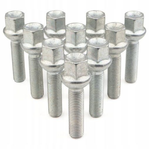 10 x DŁUGIE ŚRUBY GETMANN M12x1.5x55mm Kula R12 Klucz 17