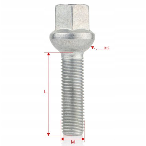 10 x DŁUGIE ŚRUBY GETMANN M12x1.5x40mm Kula R12 Klucz 17