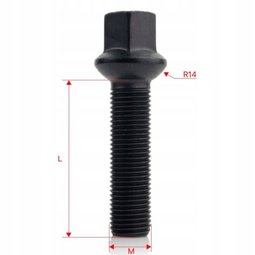 10 x DŁUGIE ŚRUBY GETMANN M14x1.5x50mm Kula R14 Klucz 17