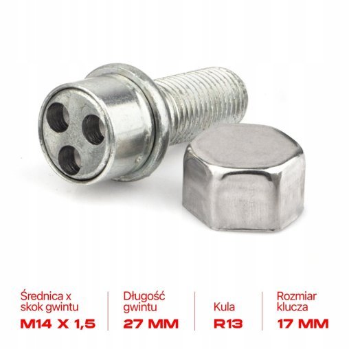 Śruby Zabezpieczające M14x1.5x27mm AUDI SKODA SEAT VOLKSWAGEN VW