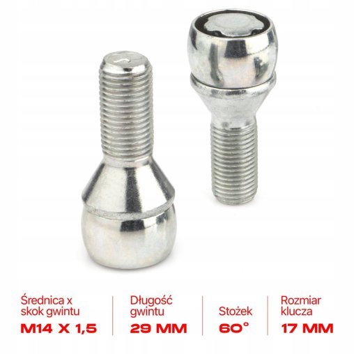 Śruby zabezpieczające M14x1.5x29mm RENAULT