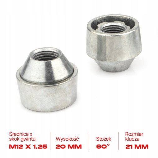 Nakrętki Zabezpieczające M12x1.25x20mm NISSAN RENAULT