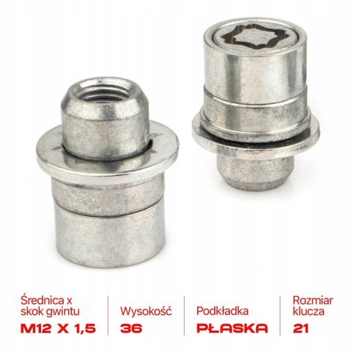 Locking Wheel Nuts M12x1,5x36mm Citroen Fiat Lexus Toyota Kia Hyundai