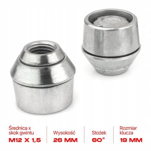 Nakrętki Zabezpieczające M12x1.5x26mm FORD VOLVO