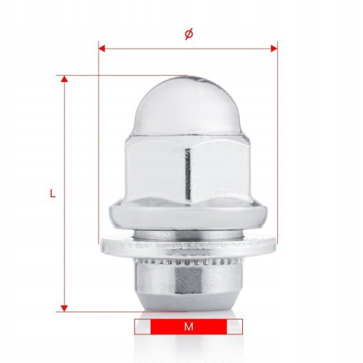 Wheel Nut M12x1.5x37.5mm MITSUBISHI