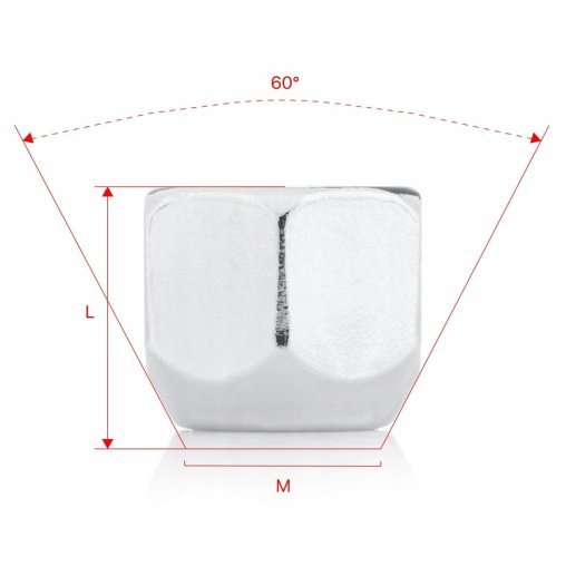 Nakrętki do kół felg stalowych M12x1.25x16mm CHEVROLET NISSAN OPEL SUBARU