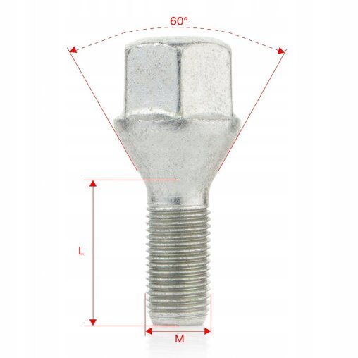 Śruby do kół felg M12x1.25x25mm ALFA ROMEO CITROEN LANCIA FIAT PEUGEOT