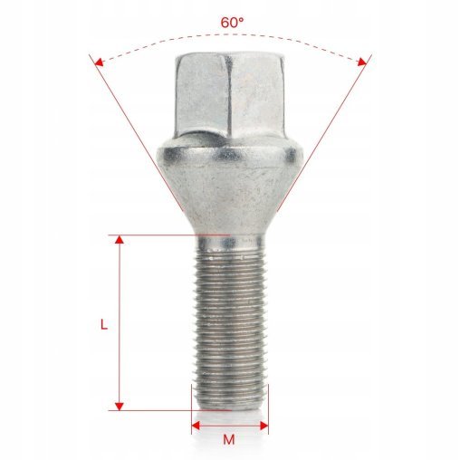 Śruby do kół felg M12x1.25x28mm CITROEN PEUGEOT DS FIAT OPEL VAUXHALL JEEP
