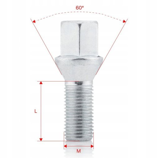 Śruba do felg kół M14x1.5x27mm Stożek ALFA ROMEO BMW CITROEN FIAT LANCIA