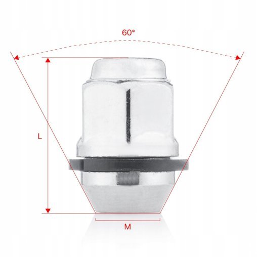 Nakrętki do felg stalowych M12x1.5x34mm HYUNDAI KIA
