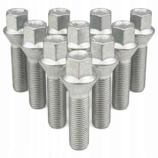 10 x DŁUGIE ŚRUBY M12x1.5x47mm Stożek Klucz 17