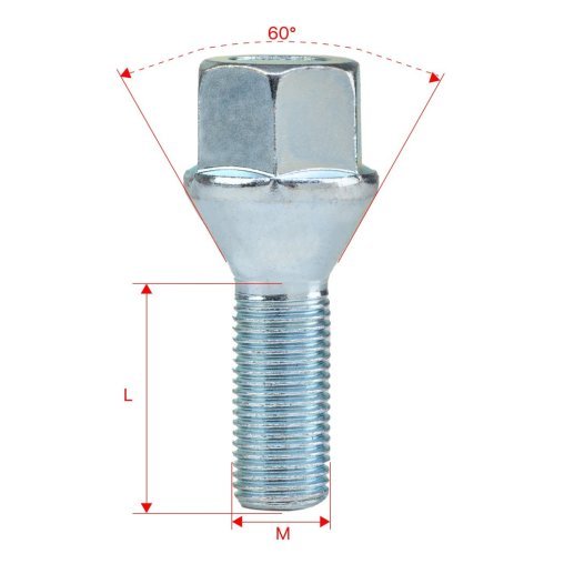 Wheel Bolt M12x1.25x27mm ALFA ROMEO CITROEN FIAT LANCIA PEUGEOT