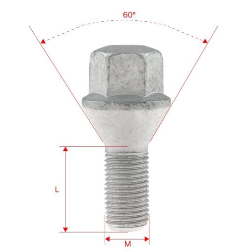 Oryginalna śruba M12x1.25x22mm Stożek Klucz 17 ALFA ROMEO FIAT FORD LANCIA OPEL