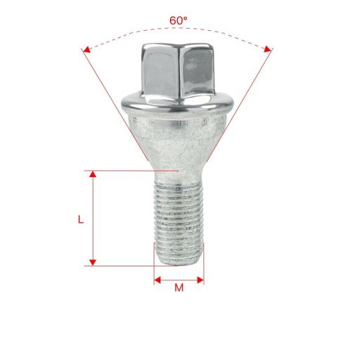 Oryginalna Śruba M12x1.25x22mm Stożek Klucz 17 JEEP CHRYSLER DODGE