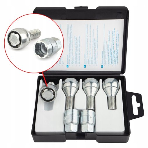 Locking Wheel Bolts M12x1.5x23mm BMW FIAT MINI NISSAN OPEL RENAULT SUZUKI