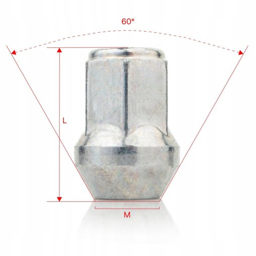 Nakrętki do felg nieoryginalnych M12x1.25x33mm CHEVROLET INFINITI OPEL 2