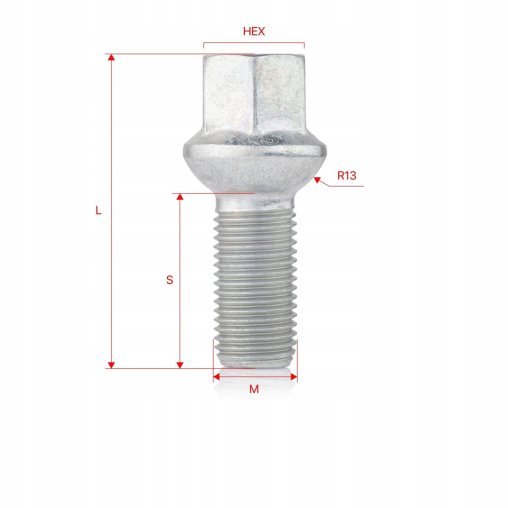 Wheel Bolt for Steel Wheels M14x1.5x24mm MERCEDES