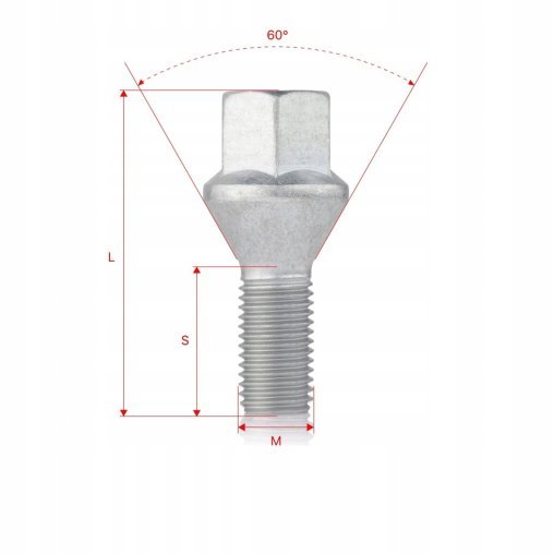 Śruby do felg M12x1.5x28mm BMW DACIA FIAT MINI NISSAN RENAULT SUZUKI