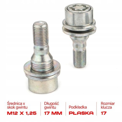 Locking Wheel Bolts M12x1.25x36mm CITROEN PEUGEOT