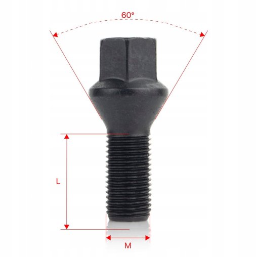 Wheel Bolts M12x1.5x23mm DACIA FIAT FORD NISSAN OPEL RENAULT 2