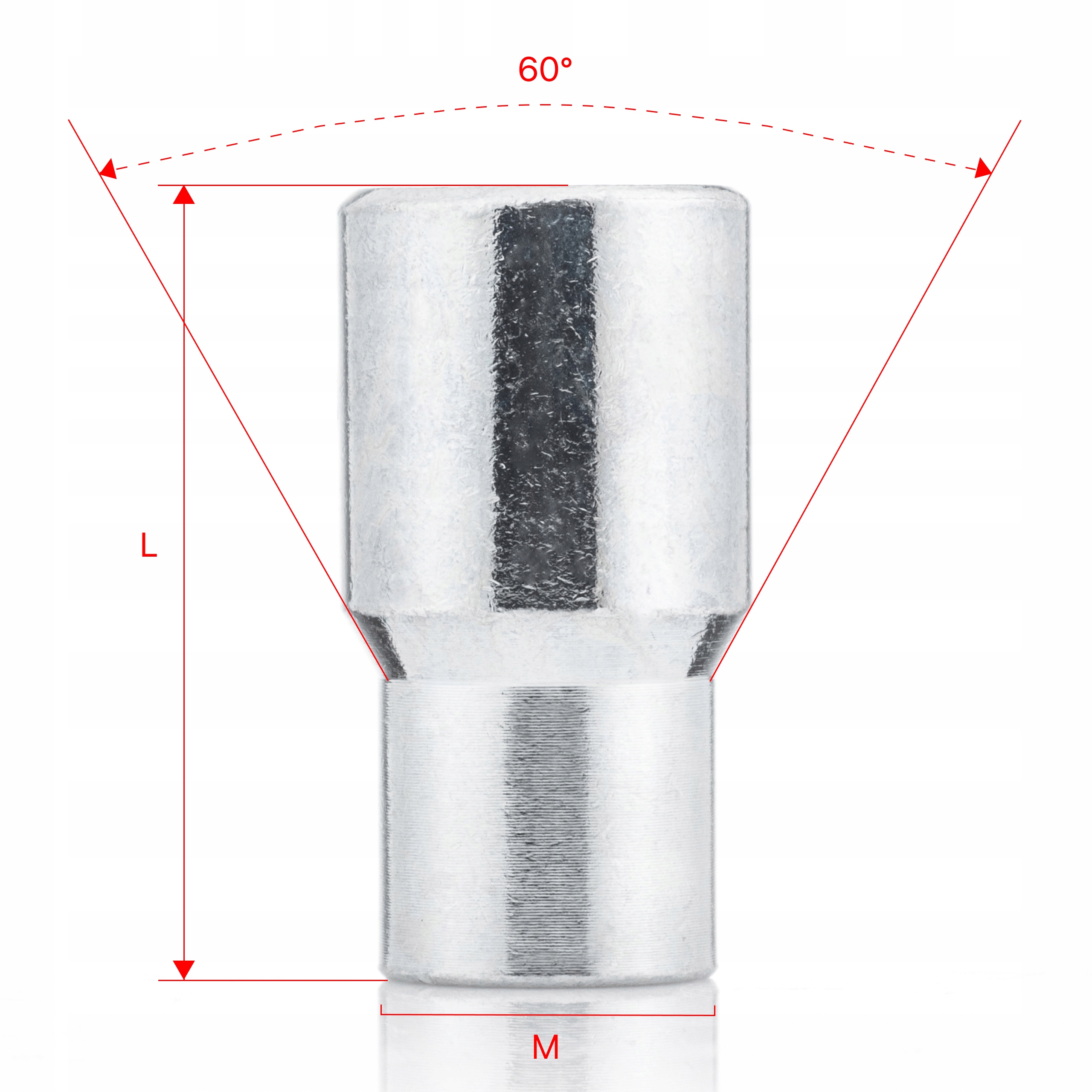 Nakrętka do felg kół wąskootworowych M12x1.25x38mm INFINITI NISSAN SUBARU 1