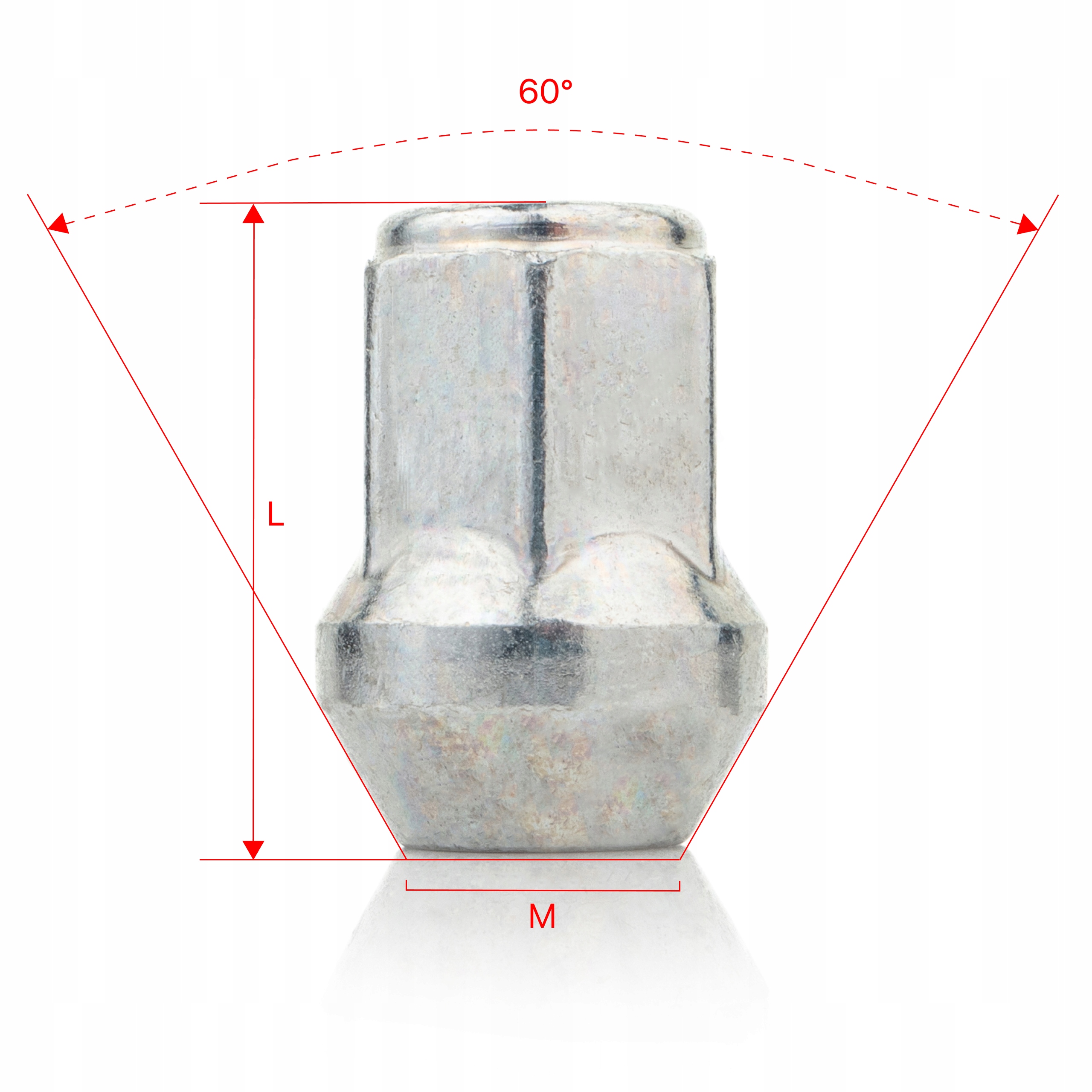 Nakrętka do felg nieoryginalnych M12x1.25x33mm CHEVROLET INFINITI OPEL 1