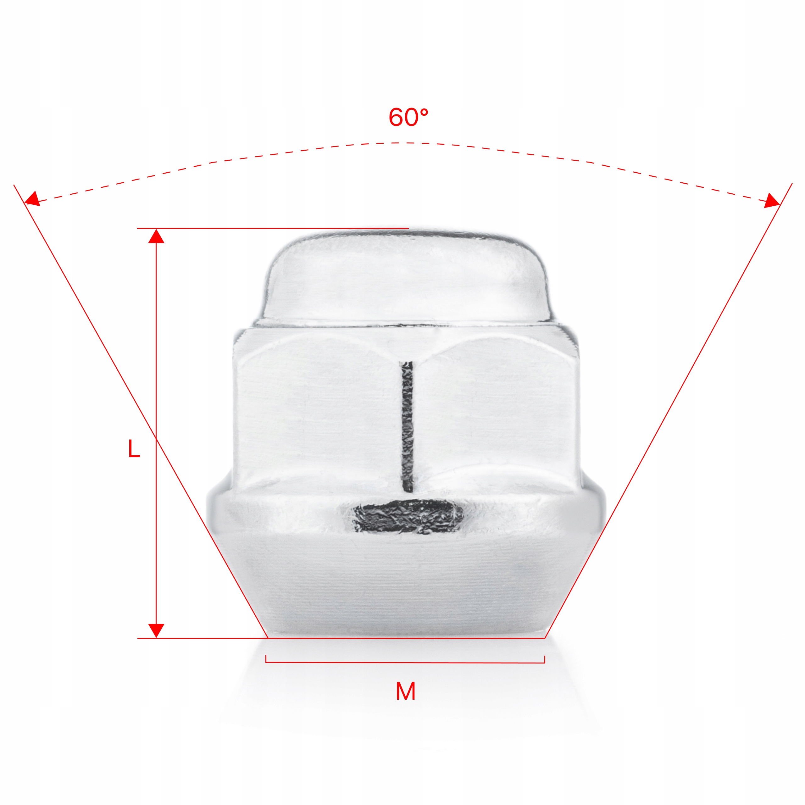 Nakrętki do felg stalowych M12x1.5x22mm BUICK CHEVROLET CADILLAC CHERY FORD 1