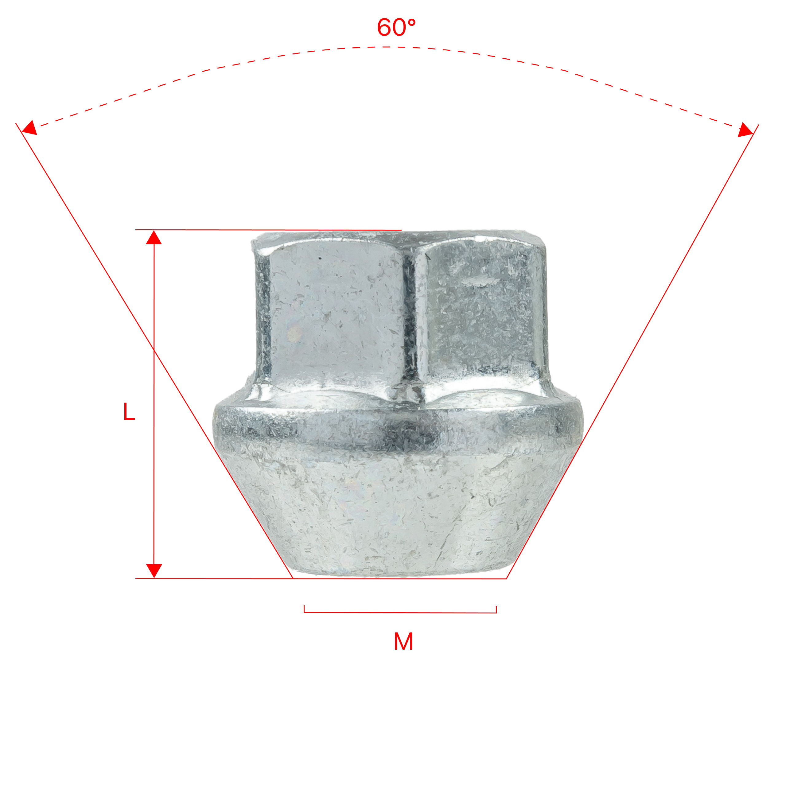 Oryginalne nakrętki do felg kół M14x1.5x25mm TESLA 1