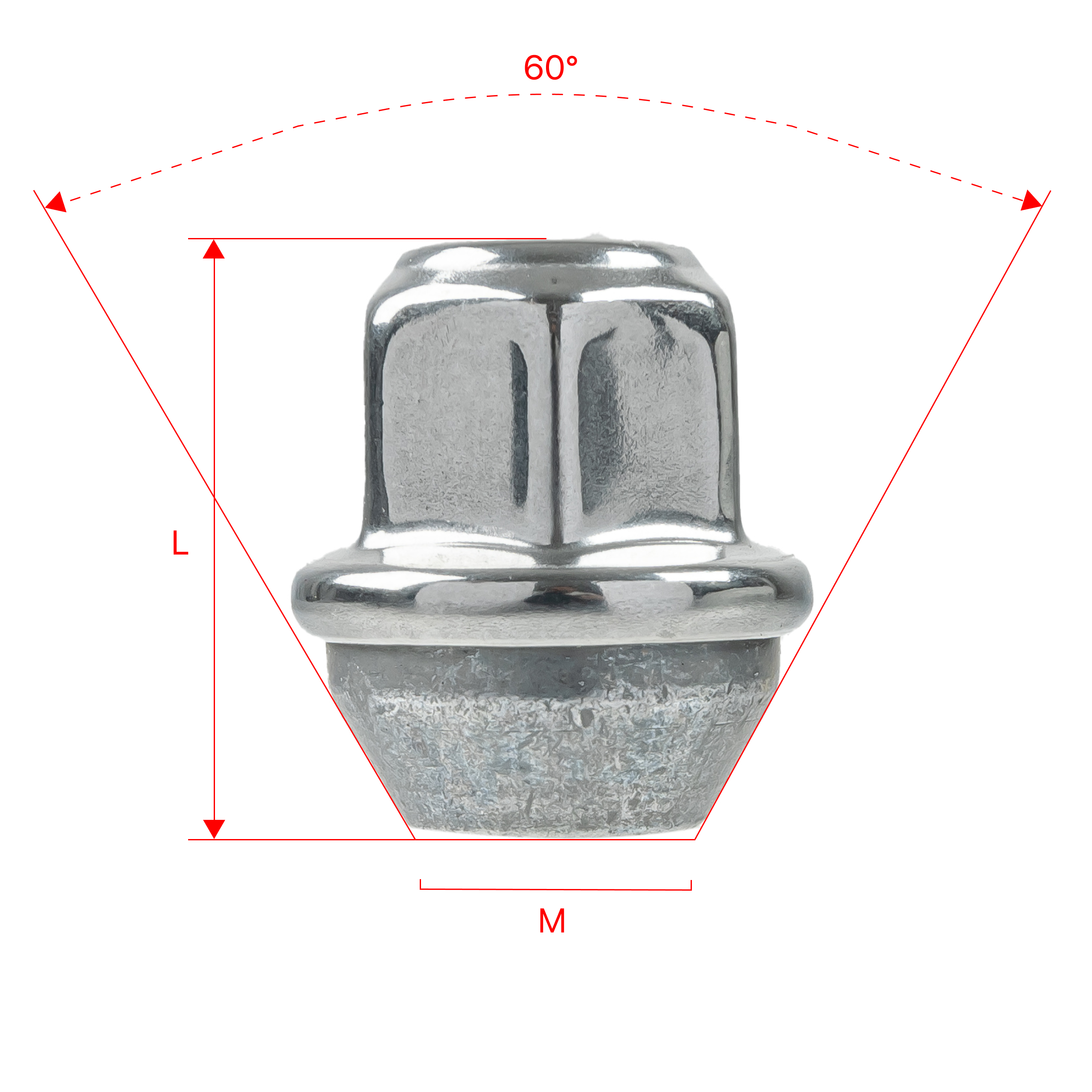 Oryginalna nakrętka do felg kół M12x1.5x31mm FORD 1