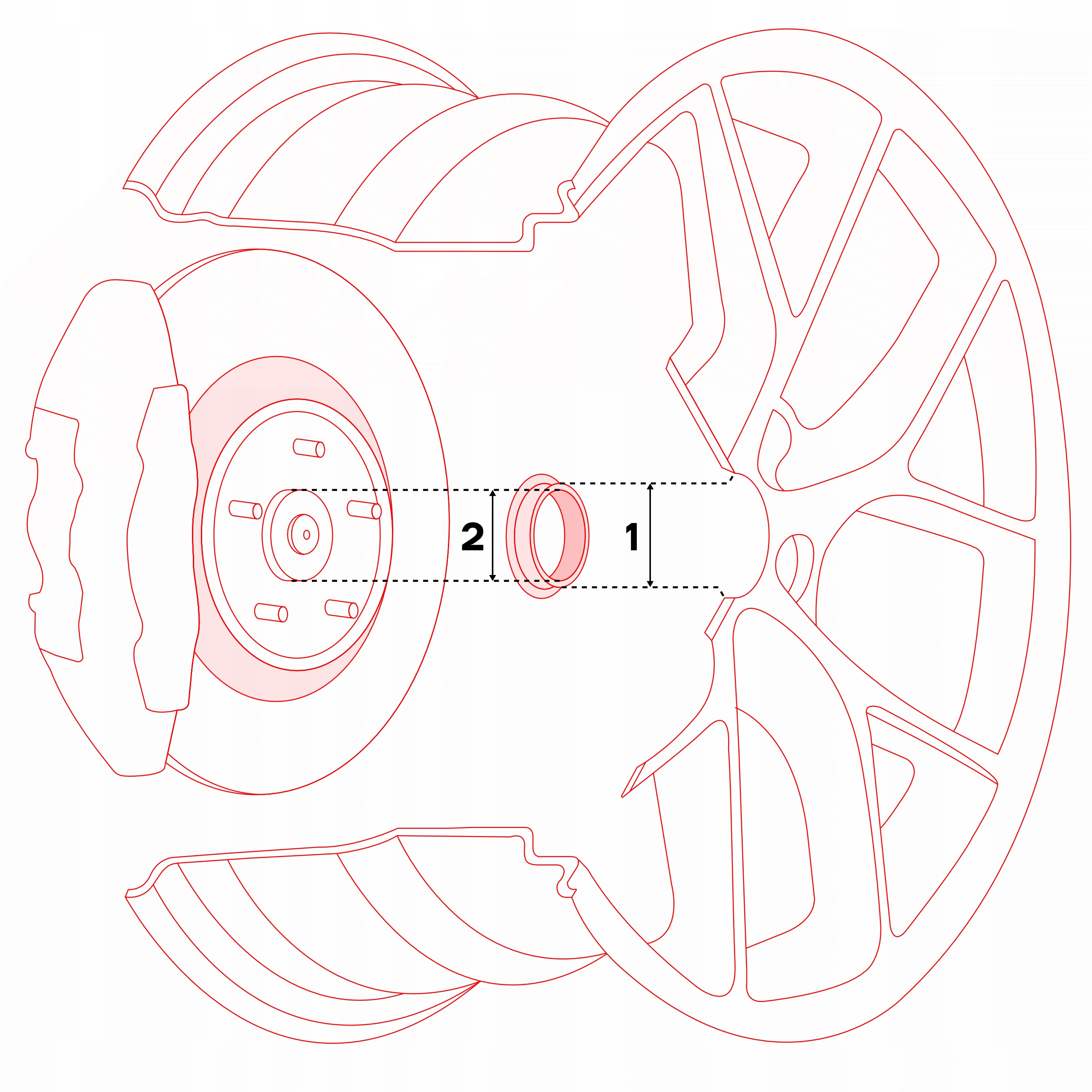 Hub Centric Rings 65.1 x 63.4 for Alloy Wheels 2