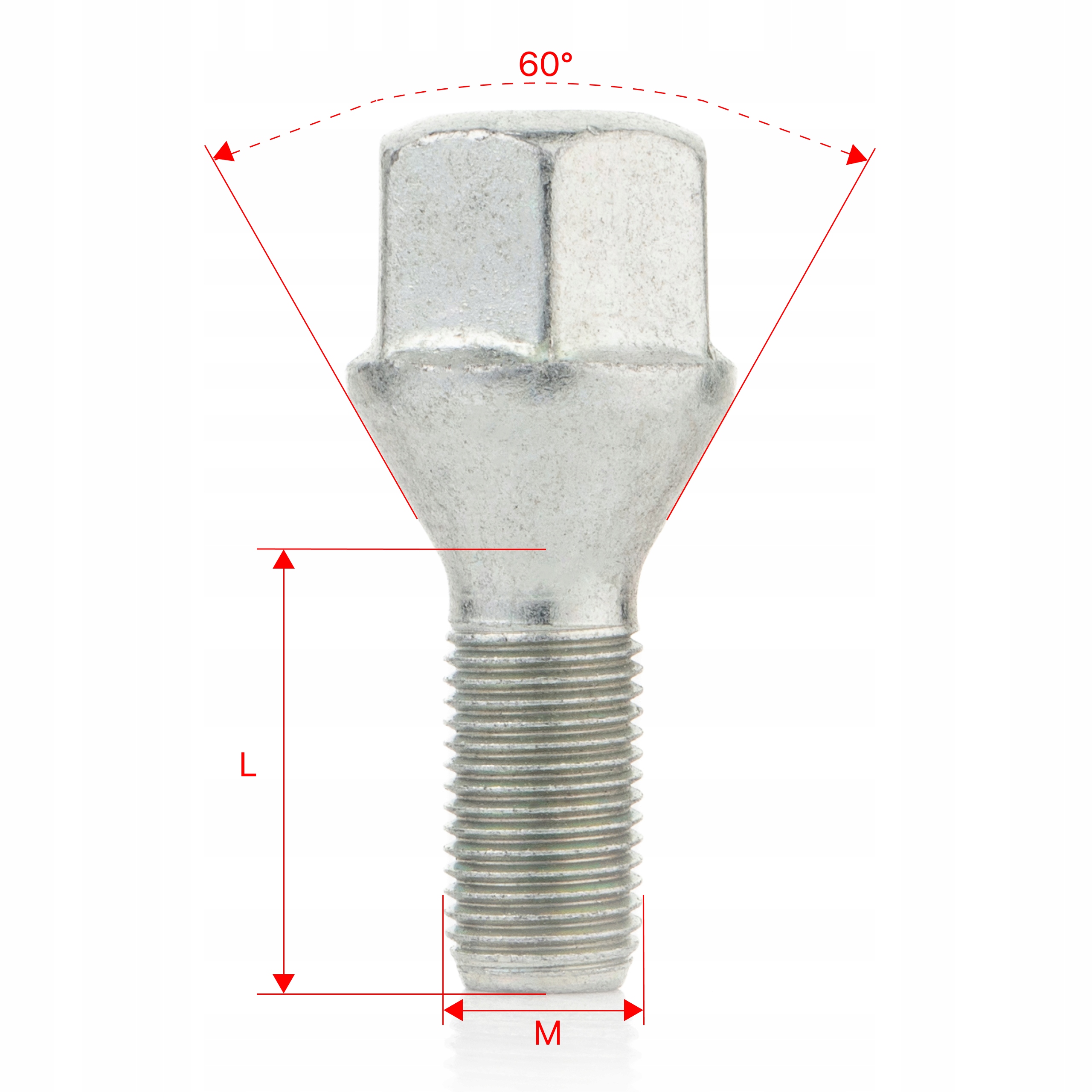 Śruba do felg M12x1.25x25mm ALFA ROMEO CITROEN LANCIA FIAT PEUGEOT 1