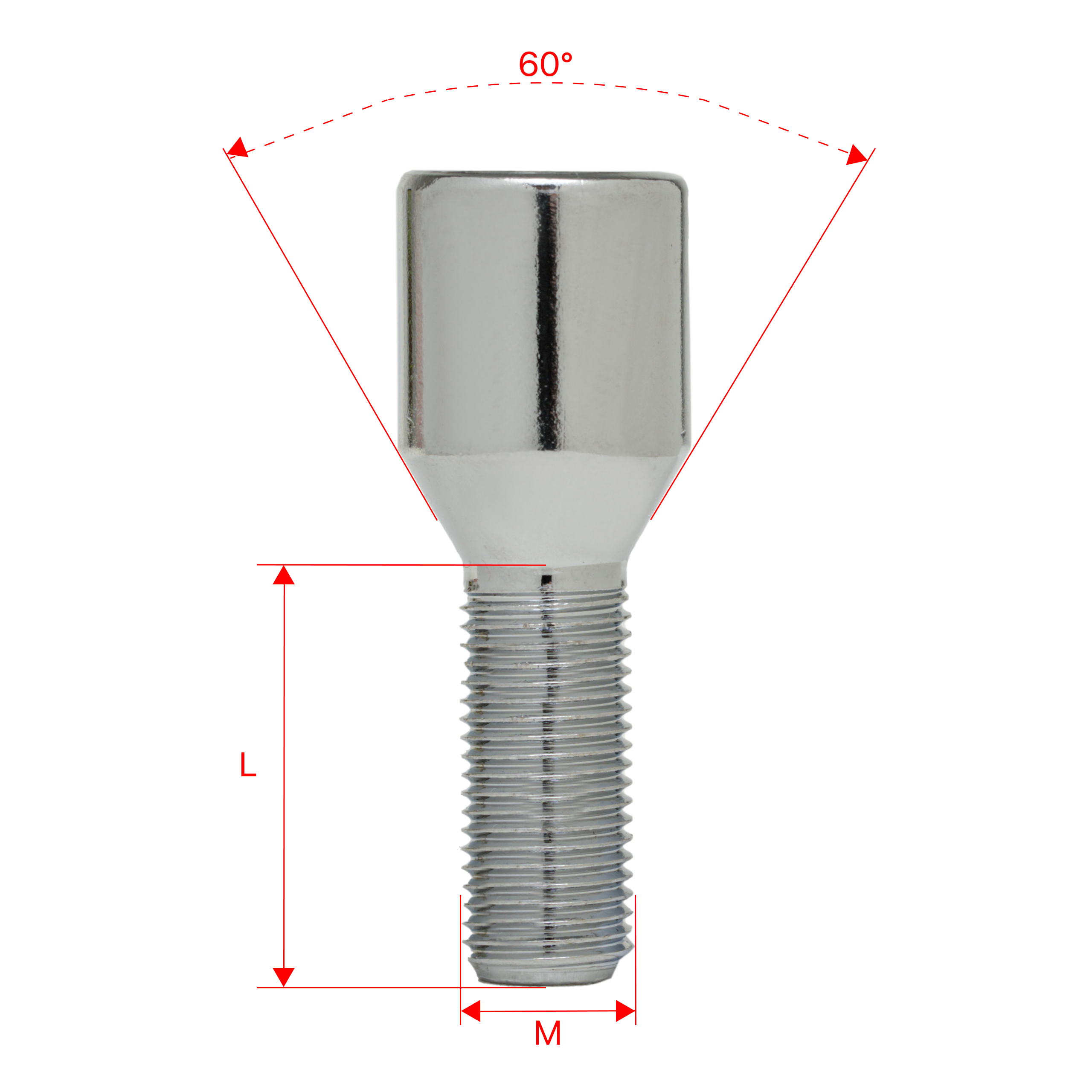 Śruba do kół felg wąskootworowych M14x1.5x27mm AUDI BMW MERCEDES SEAT SKODA 1