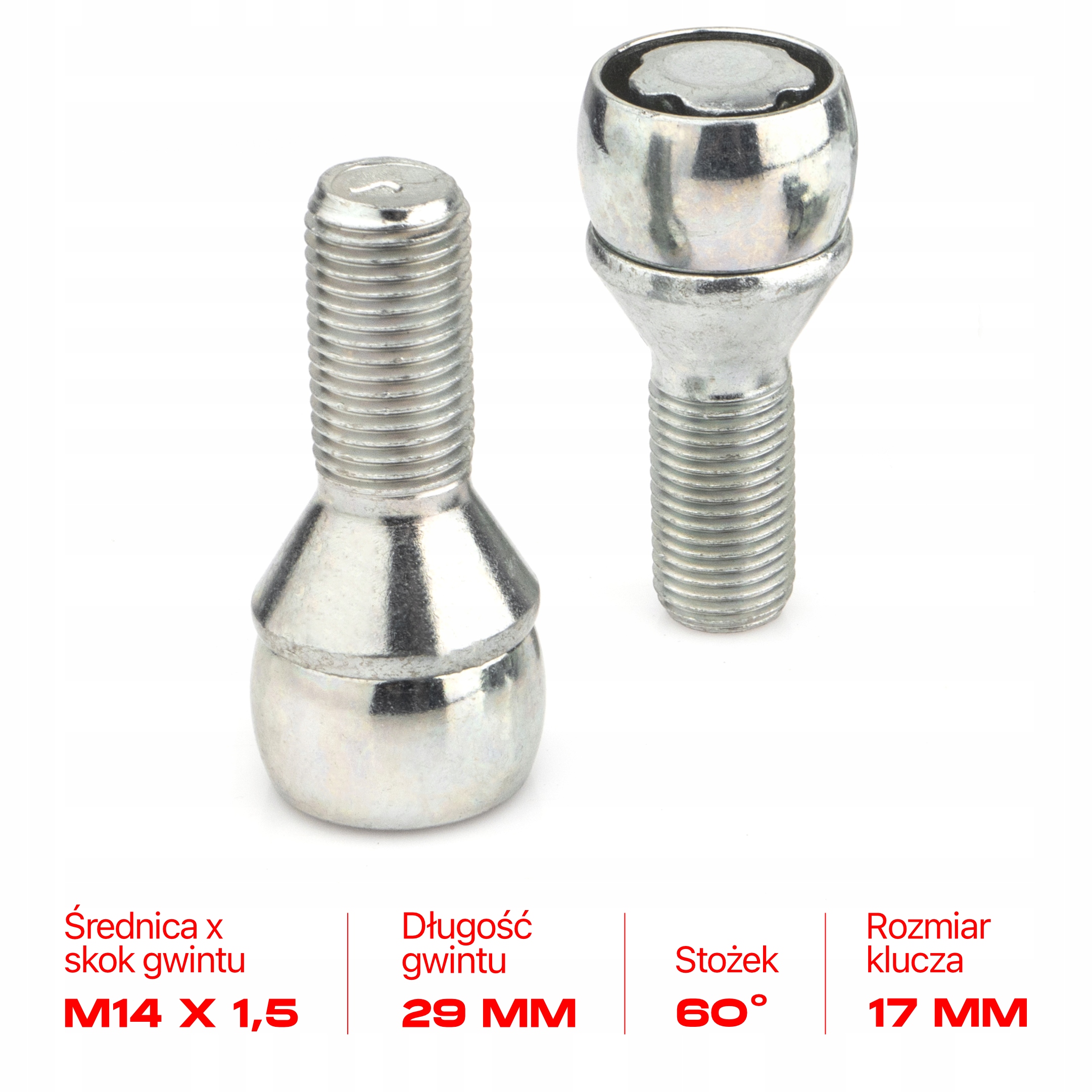 Śruby zabezpieczające M14x1.5x29mm RENAULT 2
